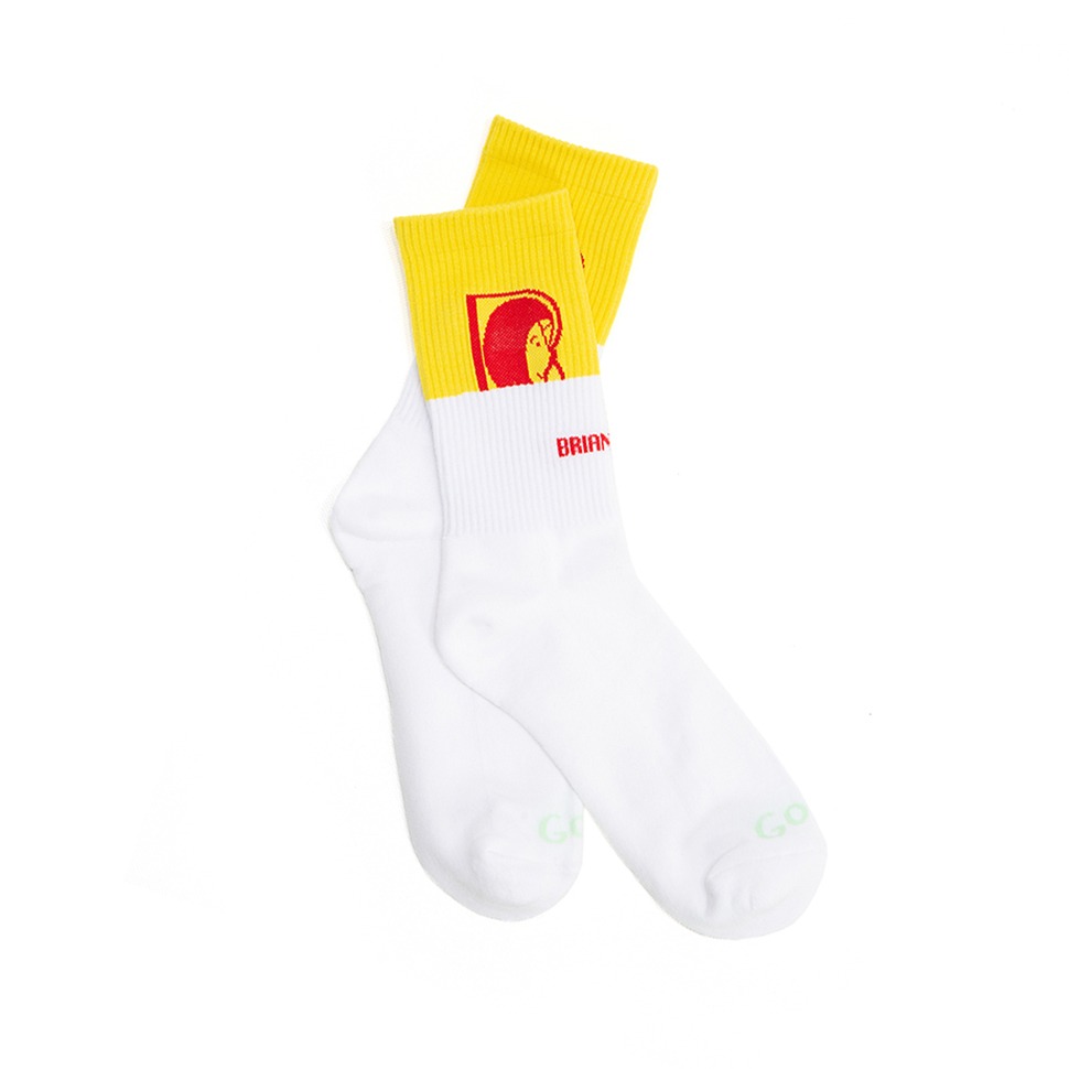 COLOR BLOCK ANKLE SOCKS_YELLOW